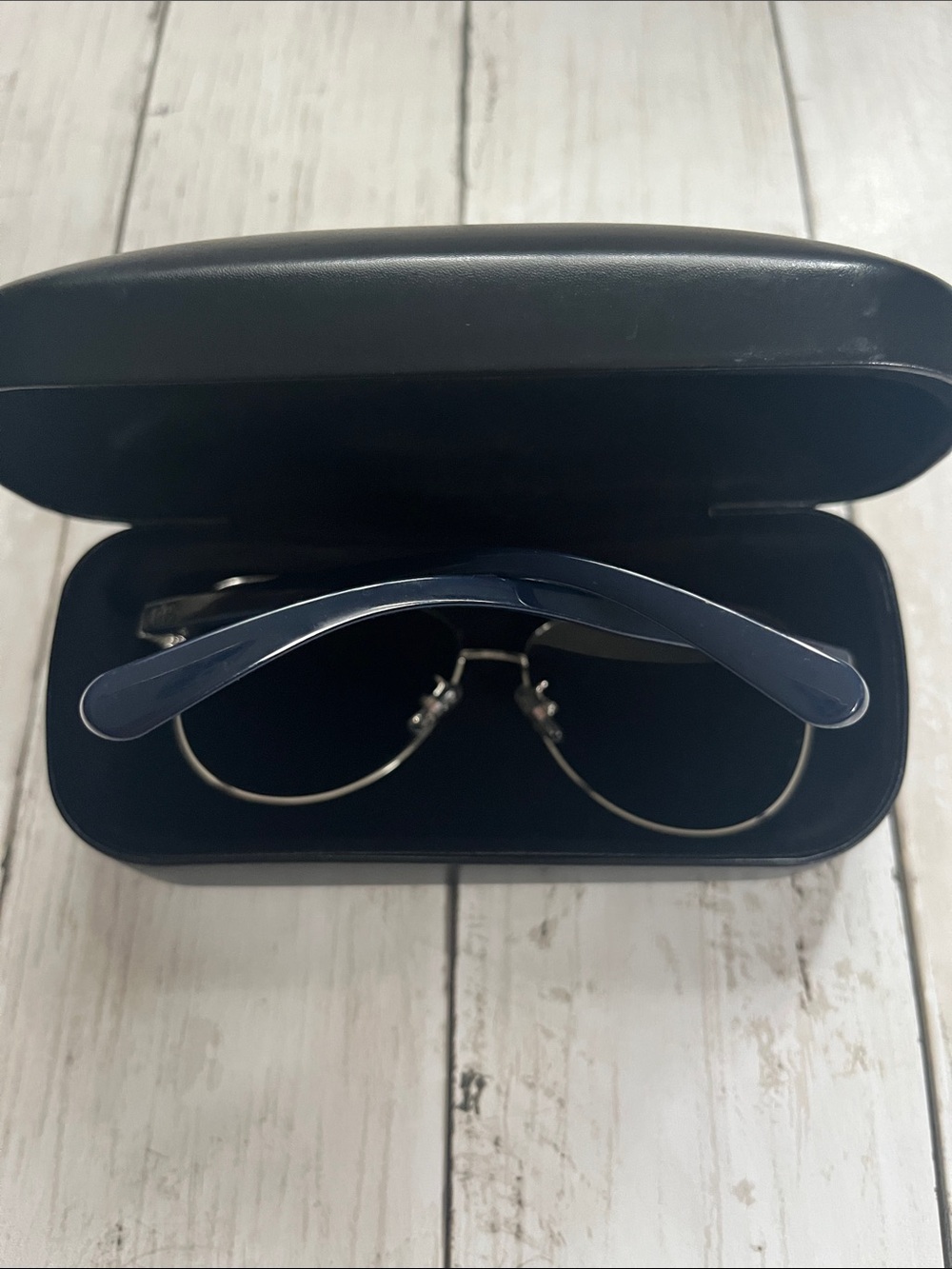 Coach Aviator Sunglasses in Blue and Silver-Tone - Picture 8 of 9